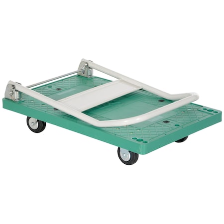 Vestil Folding Handle Plastic Platform Truck 500lb Poly-On-Poly 33 1/2x21 1/2 FPT-2133